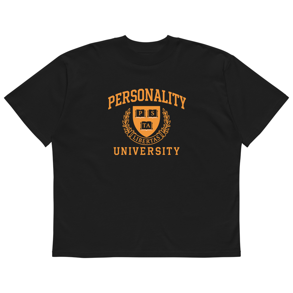 Ivy League Personality U Oversized High Neck Tee