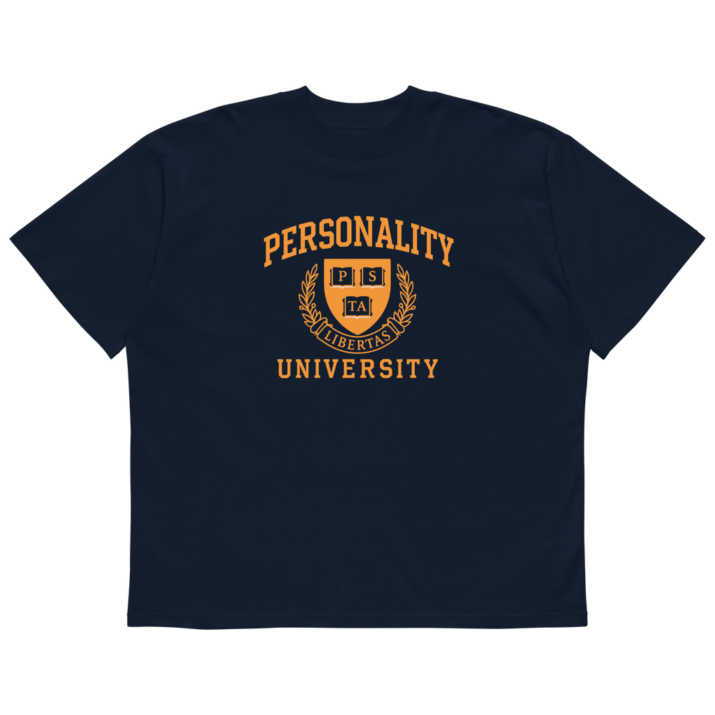 Ivy League Personality U Oversized High Neck Tee