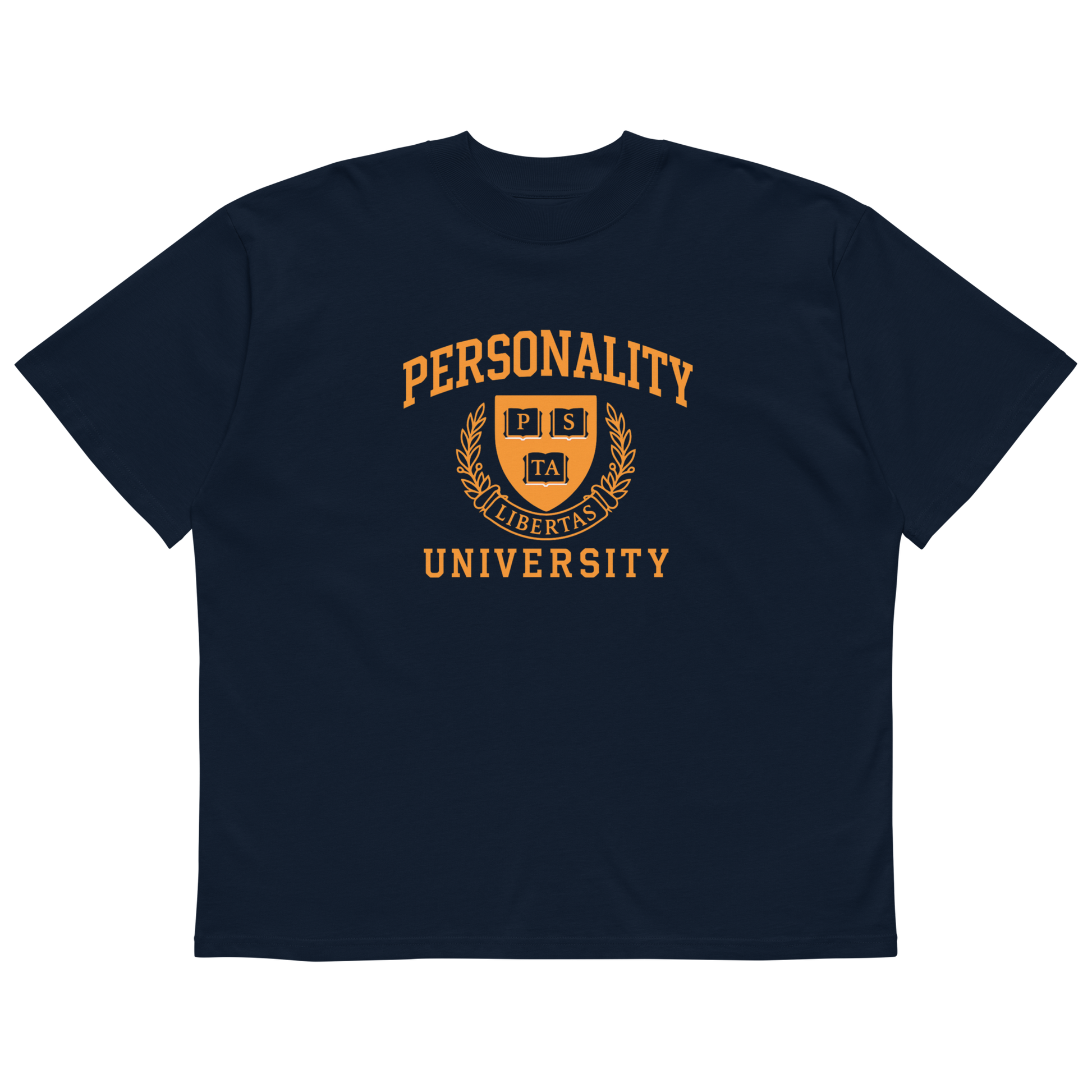 Ivy League Personality U Oversized High Neck Tee