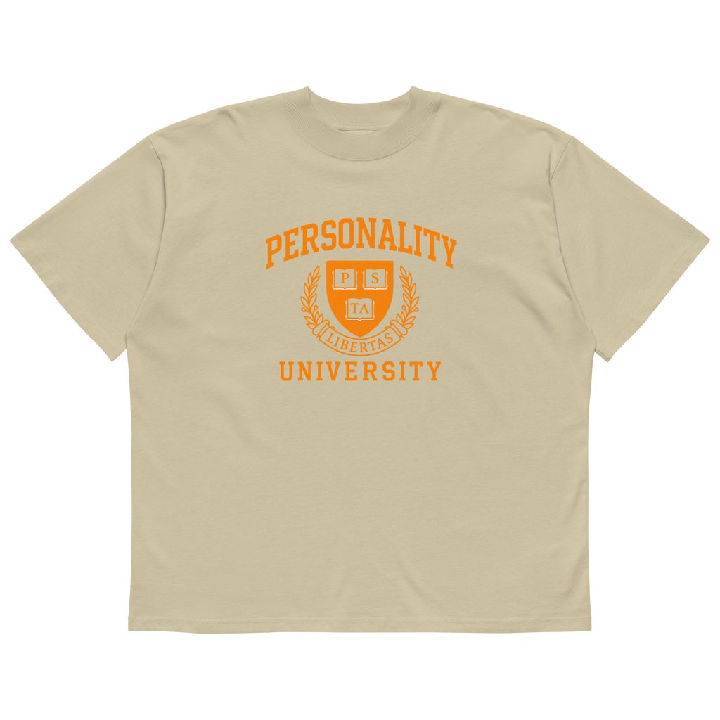Ivy League Personality U Oversized High Neck Tee
