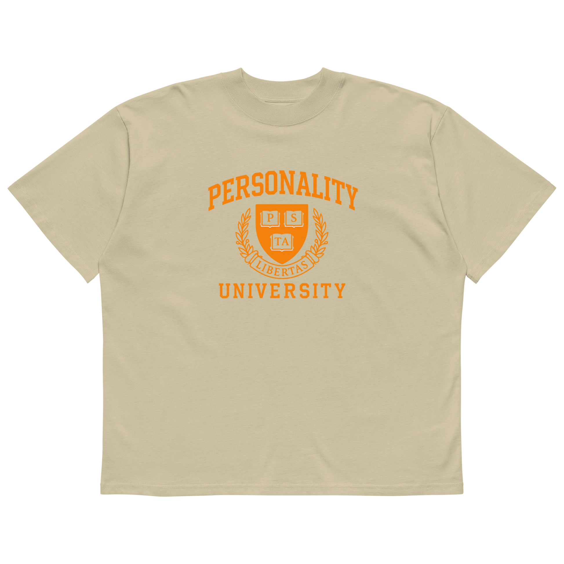 Ivy League Personality U Oversized High Neck Tee